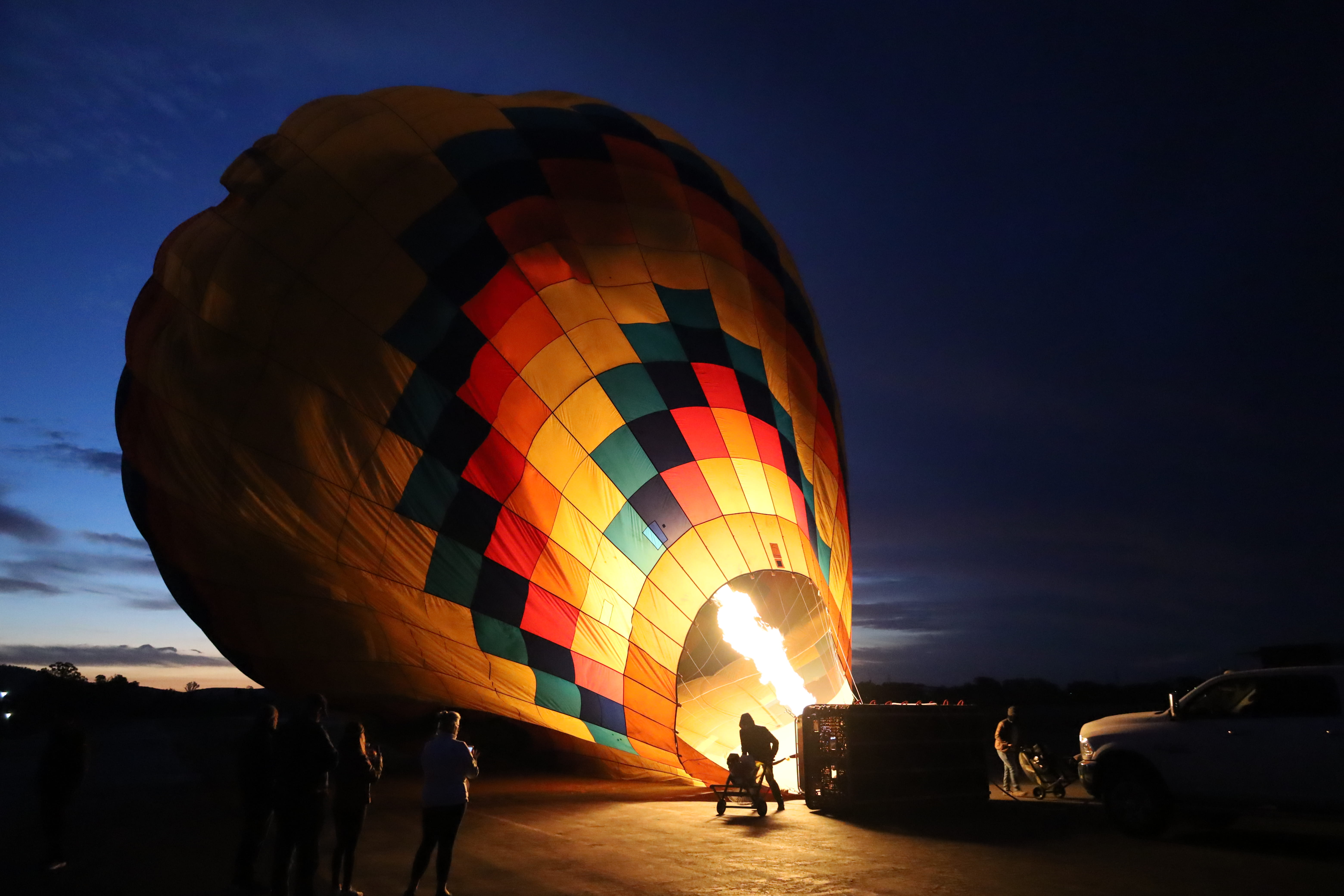 Balloon Inflation at Night